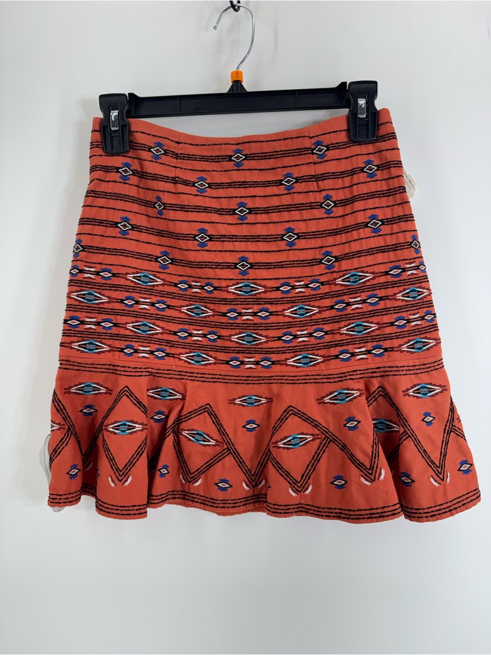⚙️ 3For$30 ⚙️ Anthro Rust Orange Embroidered Mini Skirt